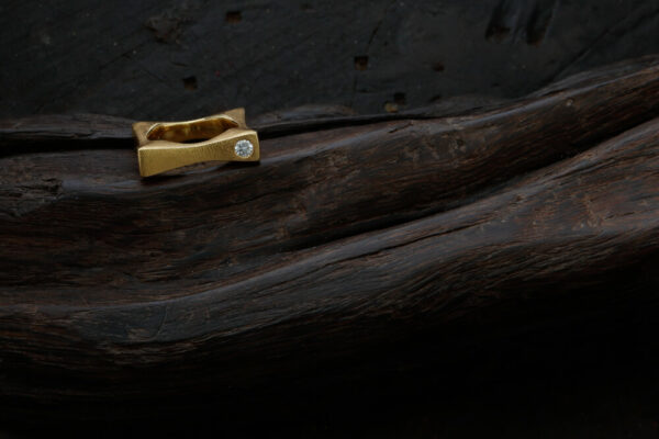 ANATOMY SOLO Ring Yellow Gold with Diamonds - Image 4