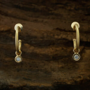 CIRCLE Earrings with LOTUS POD Pendants