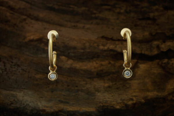 CIRCLE Earrings with LOTUS POD Pendants