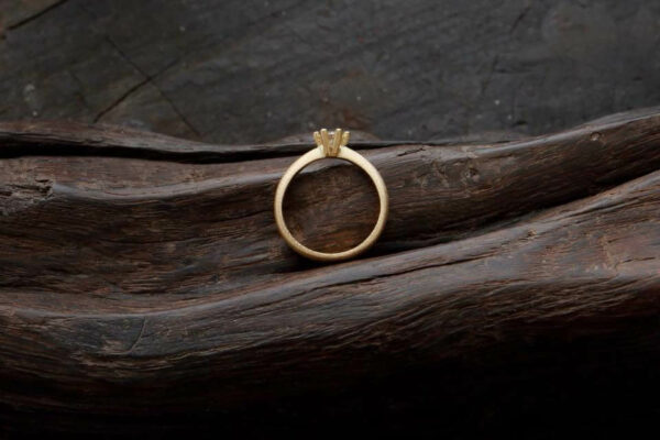 PRINCESS Ring Yellow Gold with Diamond - Image 2