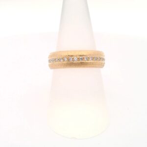 FULL CIRCLE wide Ring Yellow Gold with Diamonds
